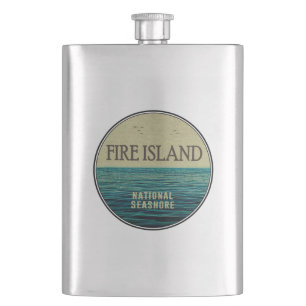 Fire Island National Seashore New York Ocean Birds Hip Flask