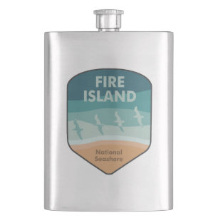 Fire Island National Seashore New York Seagulls Hip Flask