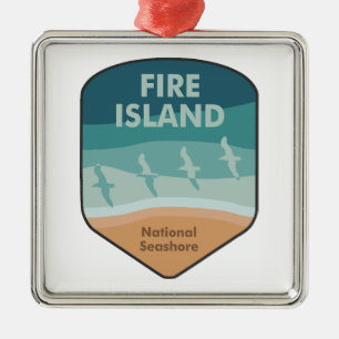 Fire Island National Seashore New York Seagulls Metal Tree Decoration