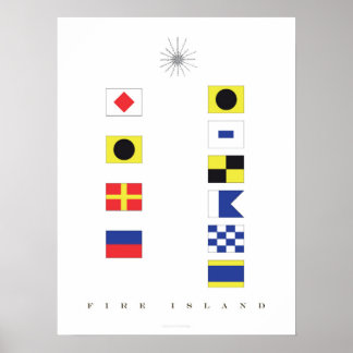 Fire Island Nautical Flag Art Poster