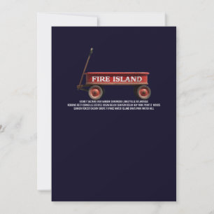 Fire Island retro red wagon beach summer vacation  Invitation