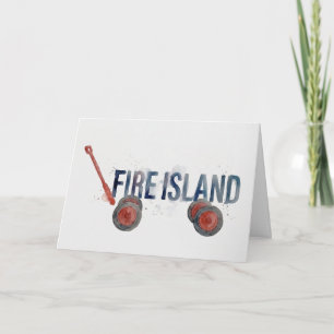 Fire Island wagon New York summer ferry water taxi Card