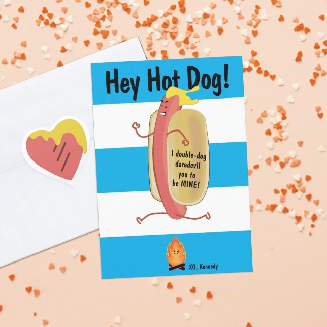 Fire Jumping Hot  Kids School Valentine's Day Card (Creator Uploaded)