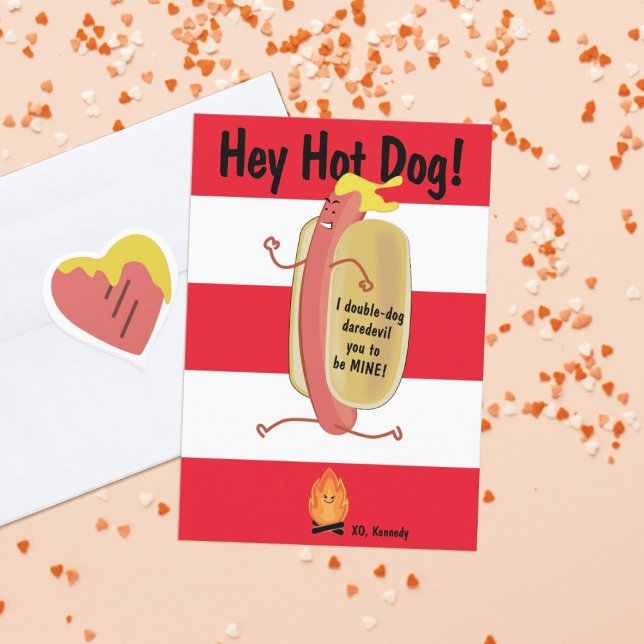 Fire Jumping Hot  Kids School Valentine's Day Card (Creator Uploaded)