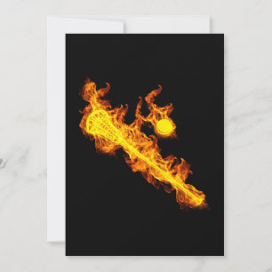 Fire Lacrosse Stick And Ball Lacrosse Player Invitation
