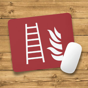 Fire Ladder Safety Sign Mouse Mat