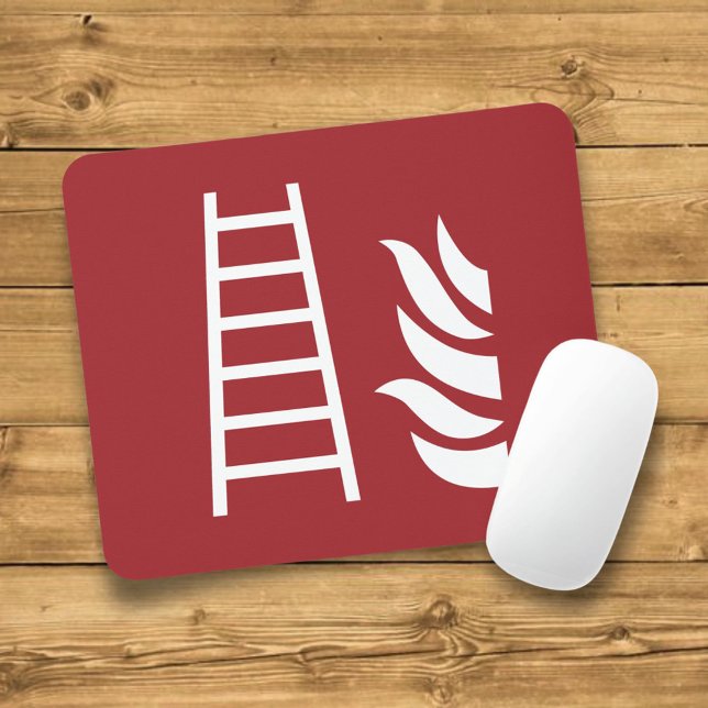 Fire Ladder Safety Sign Mouse Mat (Creator Uploaded)