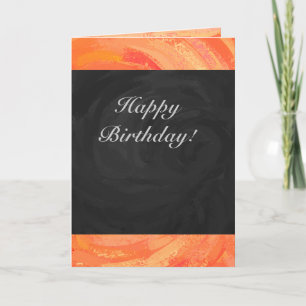 Fire Lake Orange and Black Monogram Card