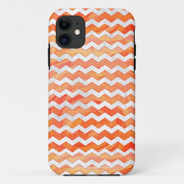 Fire Lake Orange Chevron Pattern Case-Mate iPhone Case (Back)