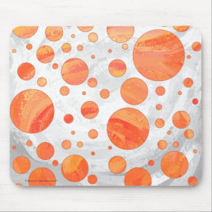 Fire Lake Orange Polka Dot Pattern Mouse Mat