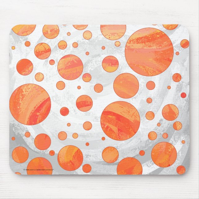 Fire Lake Orange Polka Dot Pattern Mouse Mat (Front)