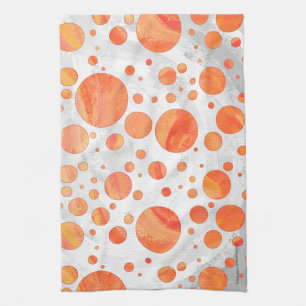 Fire Lake Orange Polka Dot Pattern Tea Towel