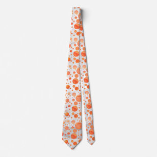 Fire Lake Orange Polka Dot Pattern Tie