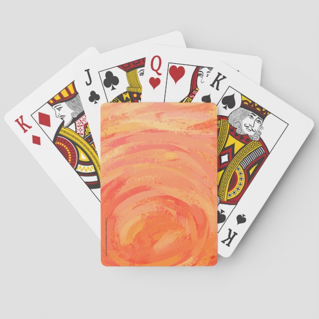 Fire Lake Orange Swirl Playing Cards (Back)