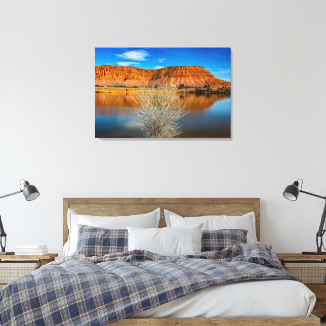 Fire Lake Vista Canvas Print (Insitu(Bedroom))