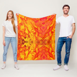 Fire lava Volcano Marble Fleece Blanket