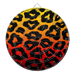 Fire Leopard Print Dartboard