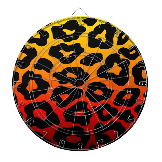 Fire Leopard Print Dartboard (Front)
