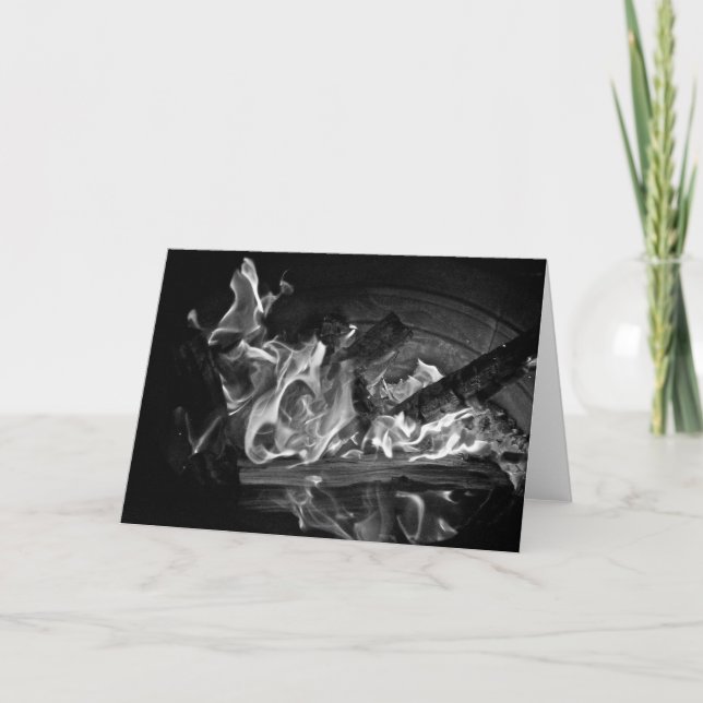 Fire & Light cards, bonfire Holiday Card (Front)