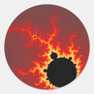 Fire Lightning Classic Round Sticker