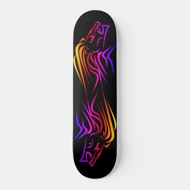 Fire Lion Skateboard - Custom Colours (Front)