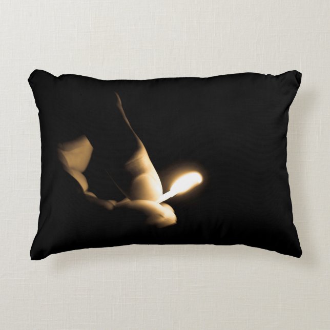 Fire Lit Match Decorative Cushion (Front)