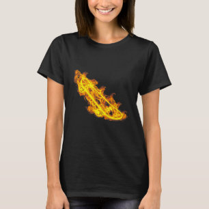 Fire Longboard Skateboard Flaming Skater Skateboar T-Shirt
