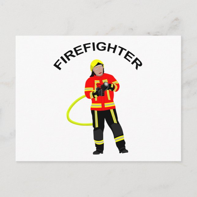 Fire man in use clothes postcard (Front)
