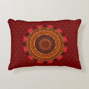 Fire Mandala Accent Pillow
