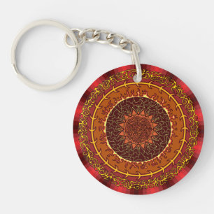 Fire Mandala Acrylic Keychain