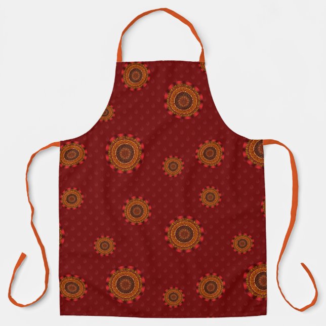 Fire Mandala All-Over Print Apron (Front)