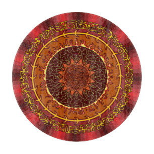 Fire Mandala Glass Cutting Board
