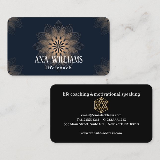 Fire mandala life teacher business card (Front/Back)