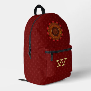 Fire Mandala Printed Backpack