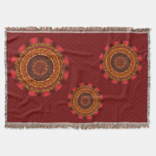 Fire Mandala Throw Blanket