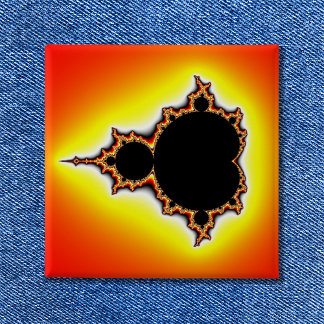 Fire Mandelbrot Fractal 15 Cm Square Badge