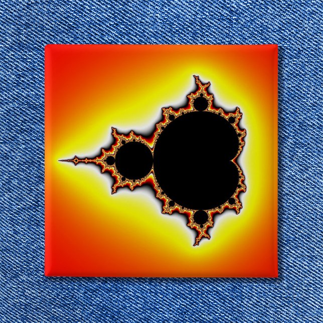 Fire Mandelbrot Fractal 15 Cm Square Badge (Fire Mandelbrot Pinback Button)