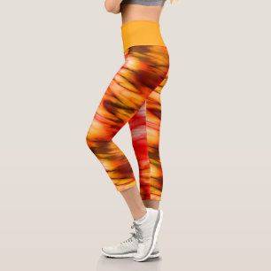 Fire Marble Abstract Capri Leggings
