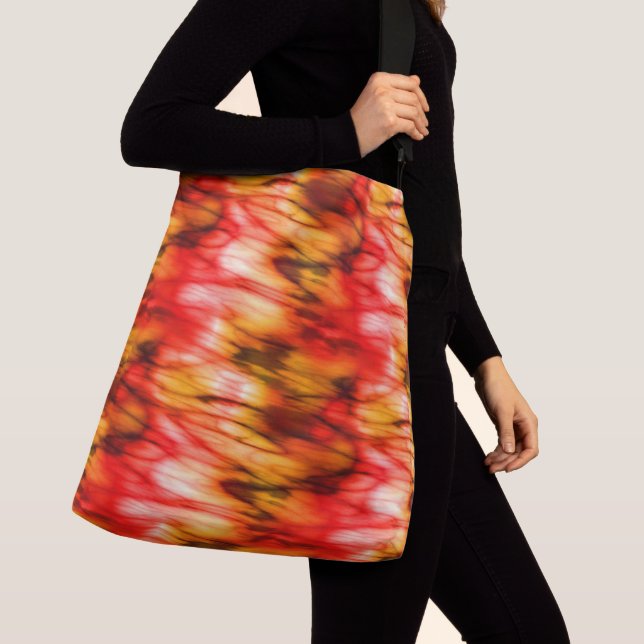 Fire Marble Abstract Crossbody Bag (Close Up)