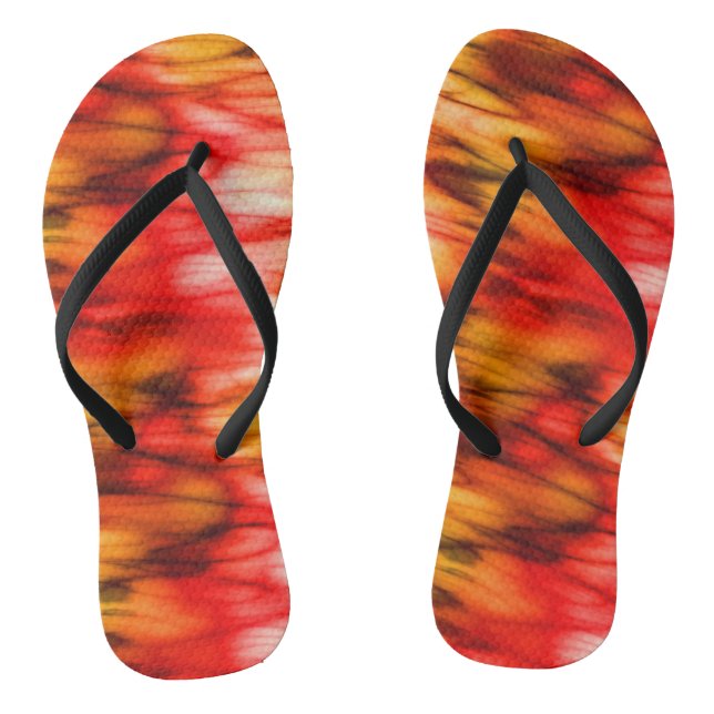 Fire Marble Abstract Flip Flops (Footbed)