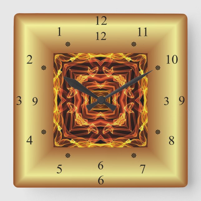 Fire Maze ~ Time Machine ~ Out Of The Crucible ~  Square Wall Clock (Front)