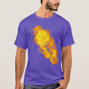 Fire Microphone Flames Podcast Radio Music T-Shirt