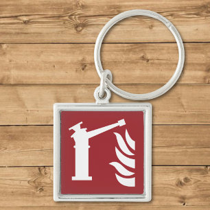 Fire Monitor Safety Sign Key Ring