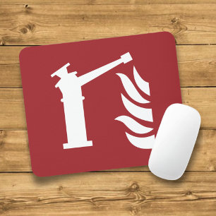 Fire Monitor Safety Sign Mouse Mat