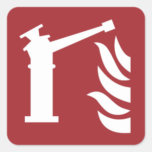 Fire Monitor Safety Sign Square Sticker