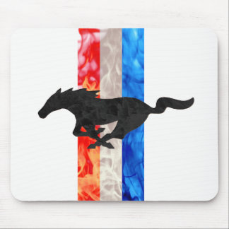 Fire Mustang Red White & Blue Mouse Mat