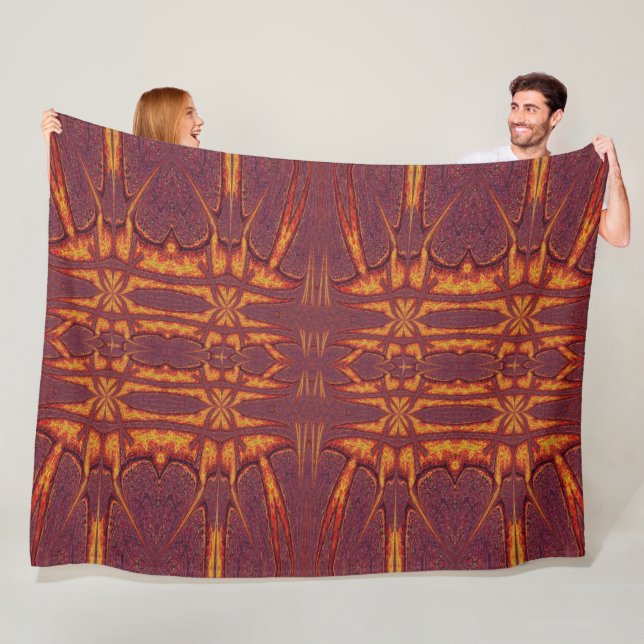 Fire of Itzpapalotl 57 Fleece Blanket (In Situ)