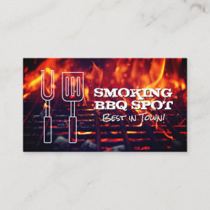 Fire on the Grill   Barbecue Restaurant  Business Card