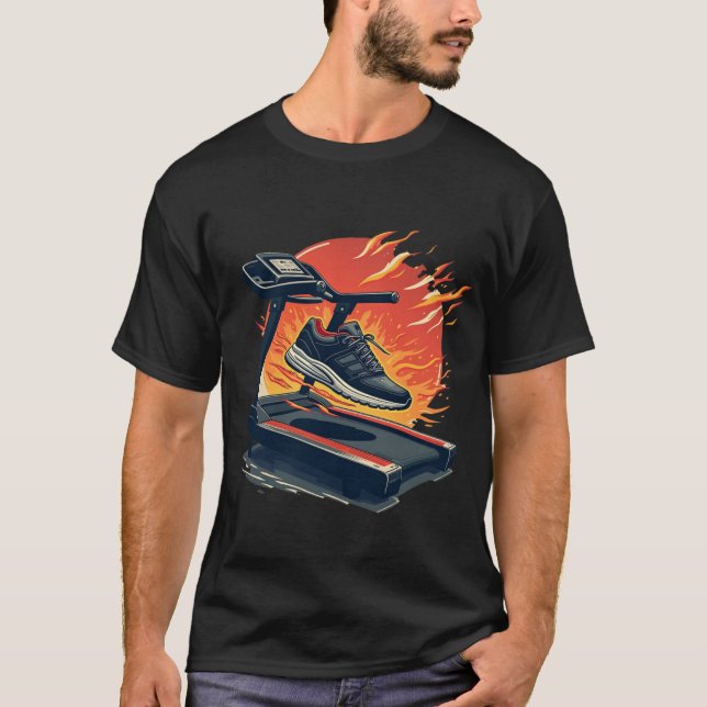 Fire on the Treadmill | Explosive Cardio & Running T-Shirt (Front)