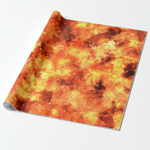 Fire on wrapping paper